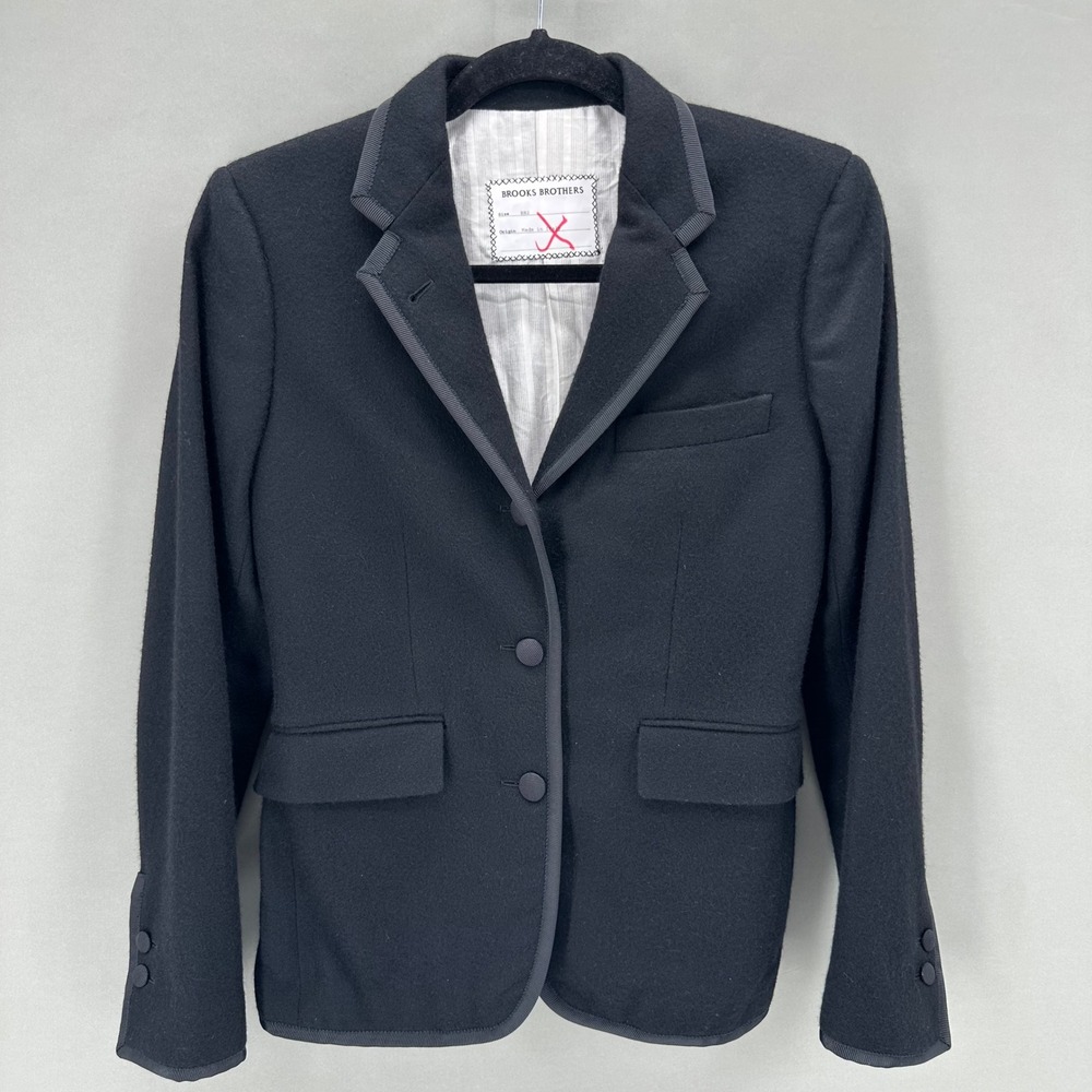Brooks Brothers Womens Italian Cashmere Blazer Black Size 4 Capsule Luxury